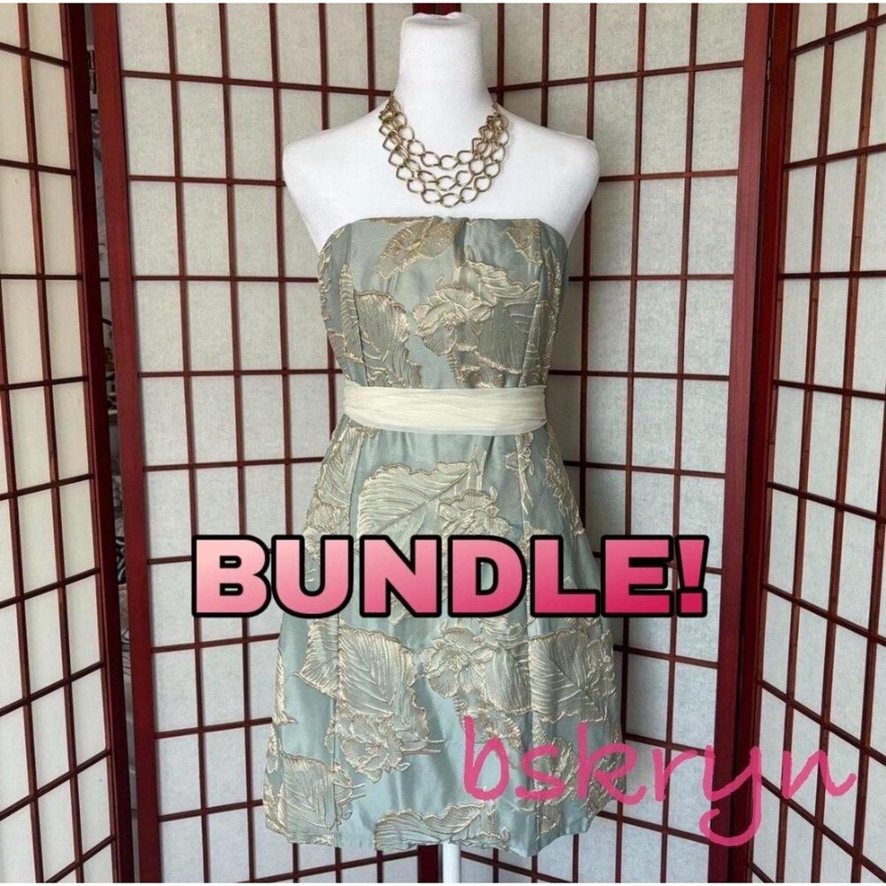 American-vintage Women's Green and Gold Dress
